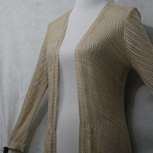 Westport Beige Cotton Blend Crochet Duster Cardigan SZ M NWOT